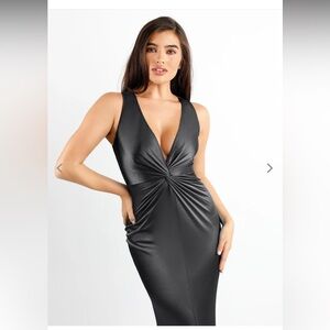 Populish Shapewear Solid Shine Slimming Maxi Dress